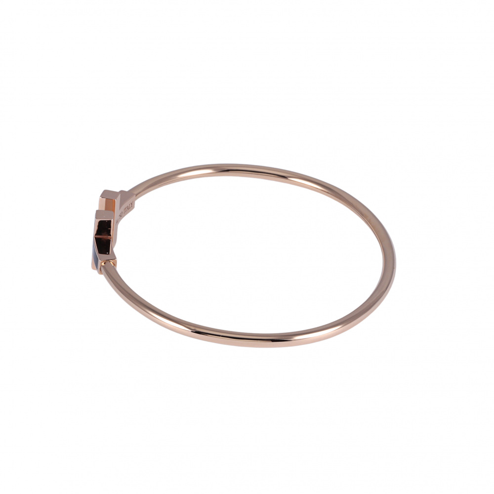 Tiffany & Co. Tiffany T Wire Bracelet 18K Rose Gold Onyx 64028685