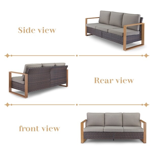 Patio Sofa Wicker High Back Sofa