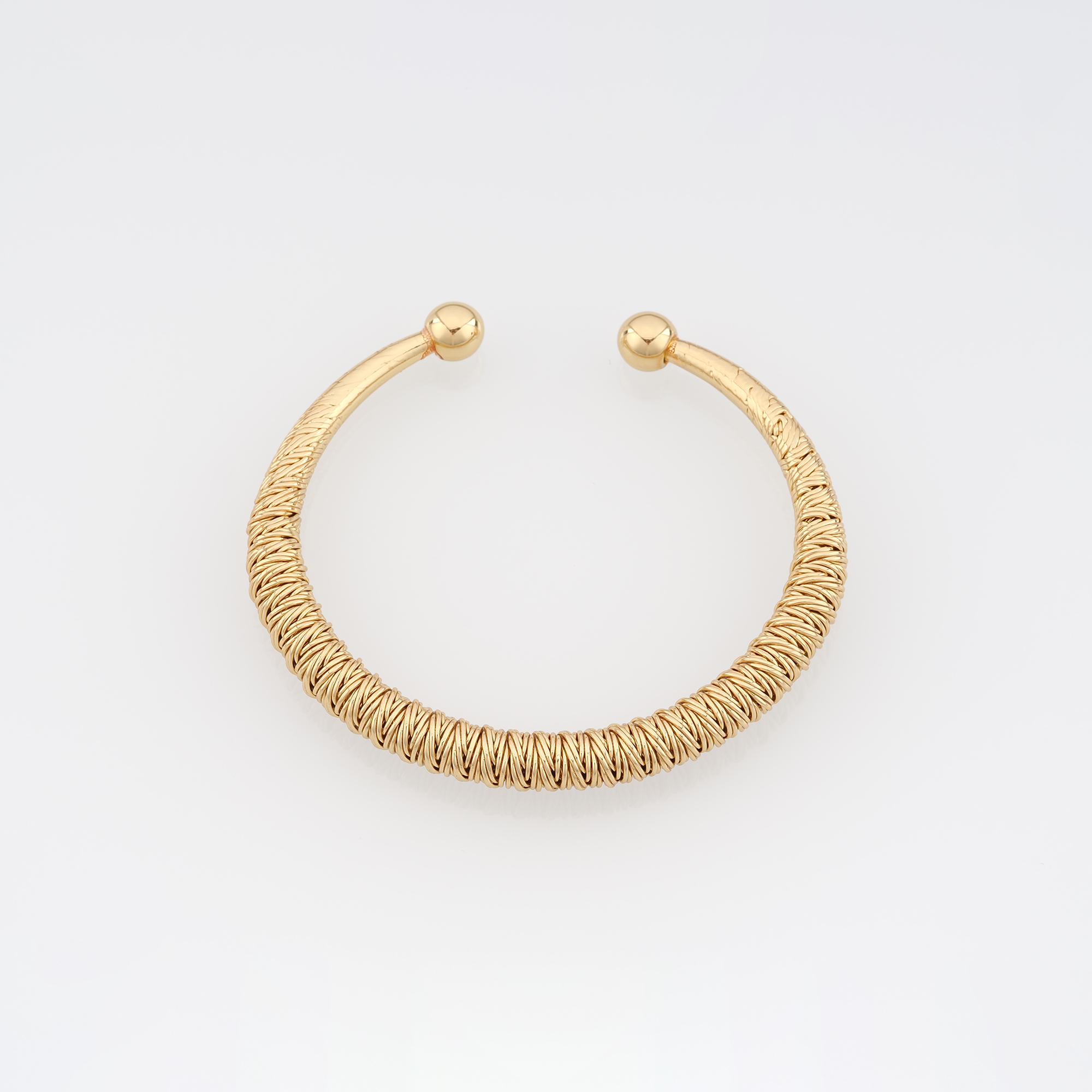 18K Gold Filled Braided Bangle,Gold Ball Bracelet,Dainty Bracelet,Minimalist Bracelet,Gift for Her