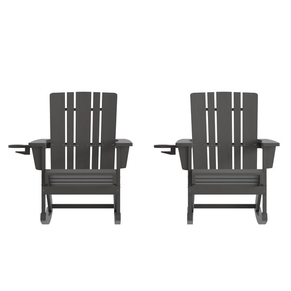AllWeather Rocking Adirondack Chair with Swiveling Cupholder