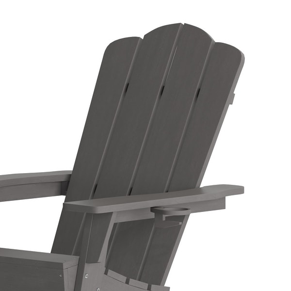 Set of 4 AllWeather Adirondack Chairs with Cupholders