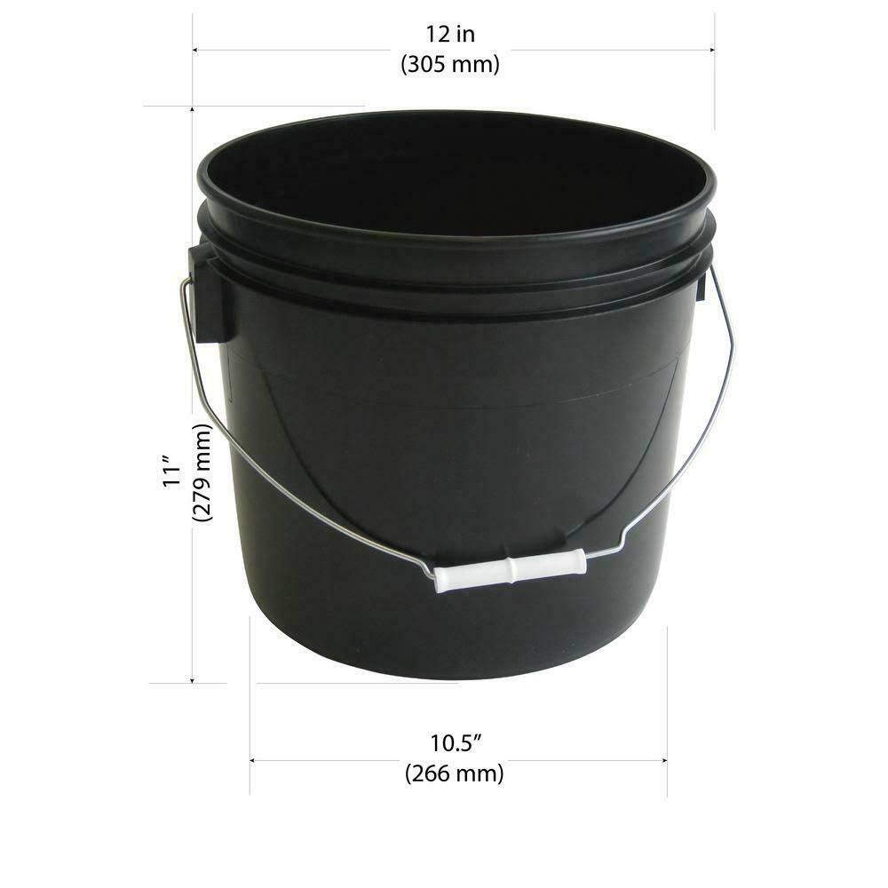 Argee 3.5 Gallon Bucket, Black - 10 pack