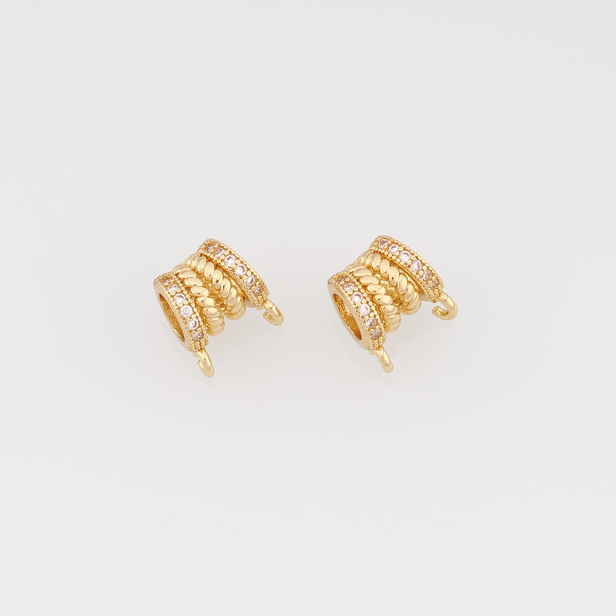 18K Gold Filled Barrel Beads With Ring,Tube Spacer Beads for Bracelet Jewelry Necklace Making Supply