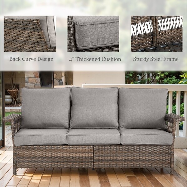 7PCS 3Seat Sofa,2 Swivel Chairs,2 Armchairs,2 Ottomans