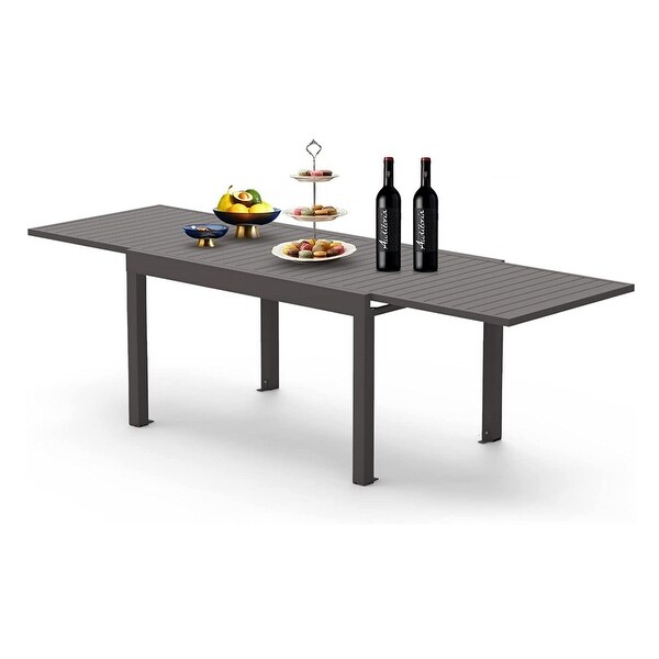 Extendable Patio Dining Table,Metal Indoor Outdoor 53