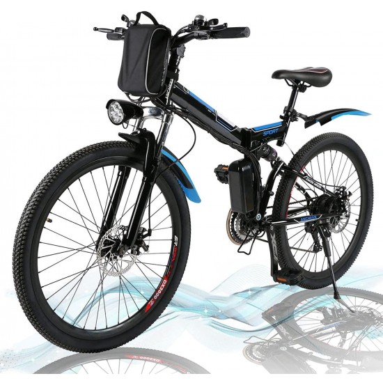 26 inch Electric Bike Folding Mountain E-Bike 21 Speed 36V 8A Lithium Battery Electric Bicycle for Adult