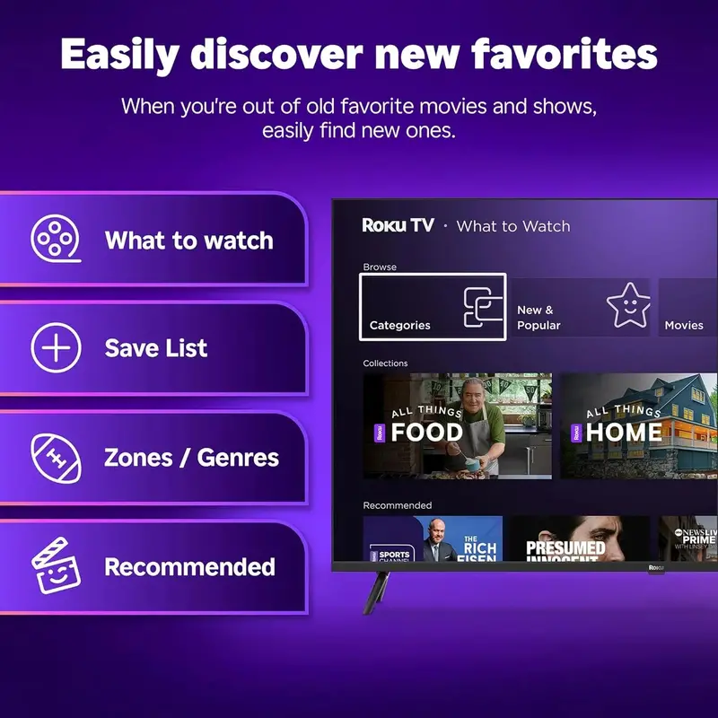 Roku Select Series 50-Inch 4K HDR Smart TV with Voice-Controlled Remote