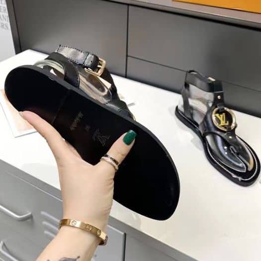 Louis Vuitton Leather Sandals Black
