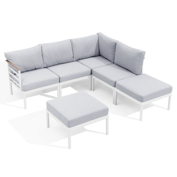 Pellebant Conversation Sectional Set Aluminum Sofa with Cushion