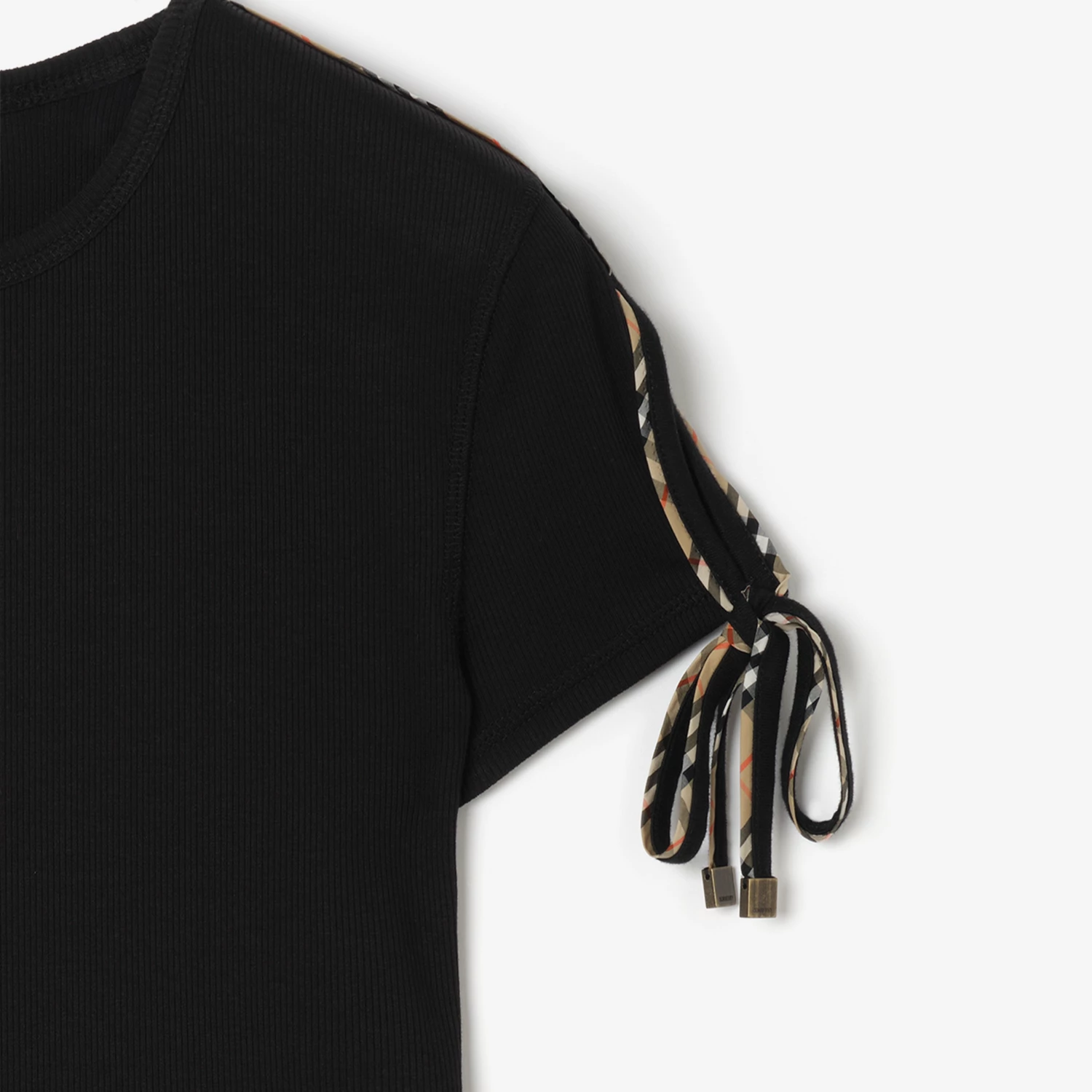 BURBERRY   Cropped Tie-sleeve Cotton T-shirt