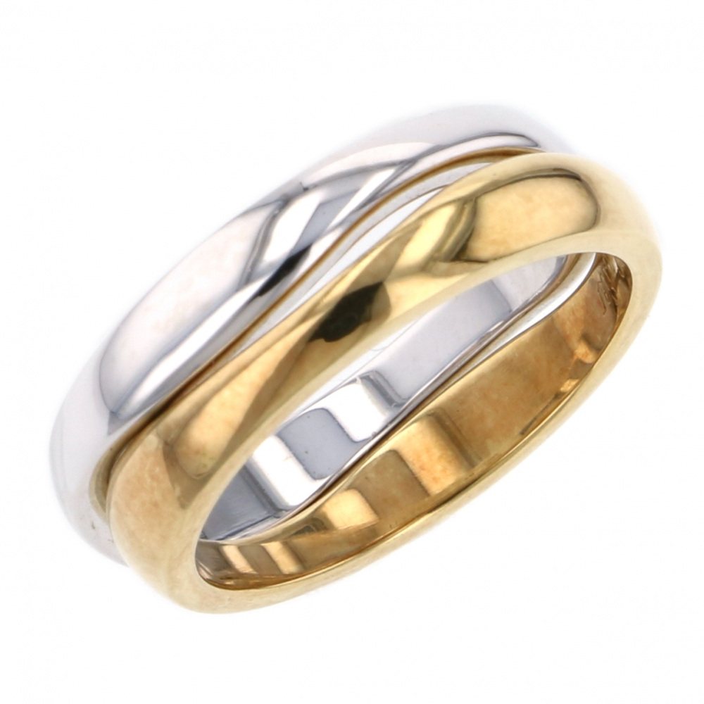 Cartier White Gold Yellow Gold Ring Set of 2 Wg Yg 18K White Gold & 18K Yellow Gold