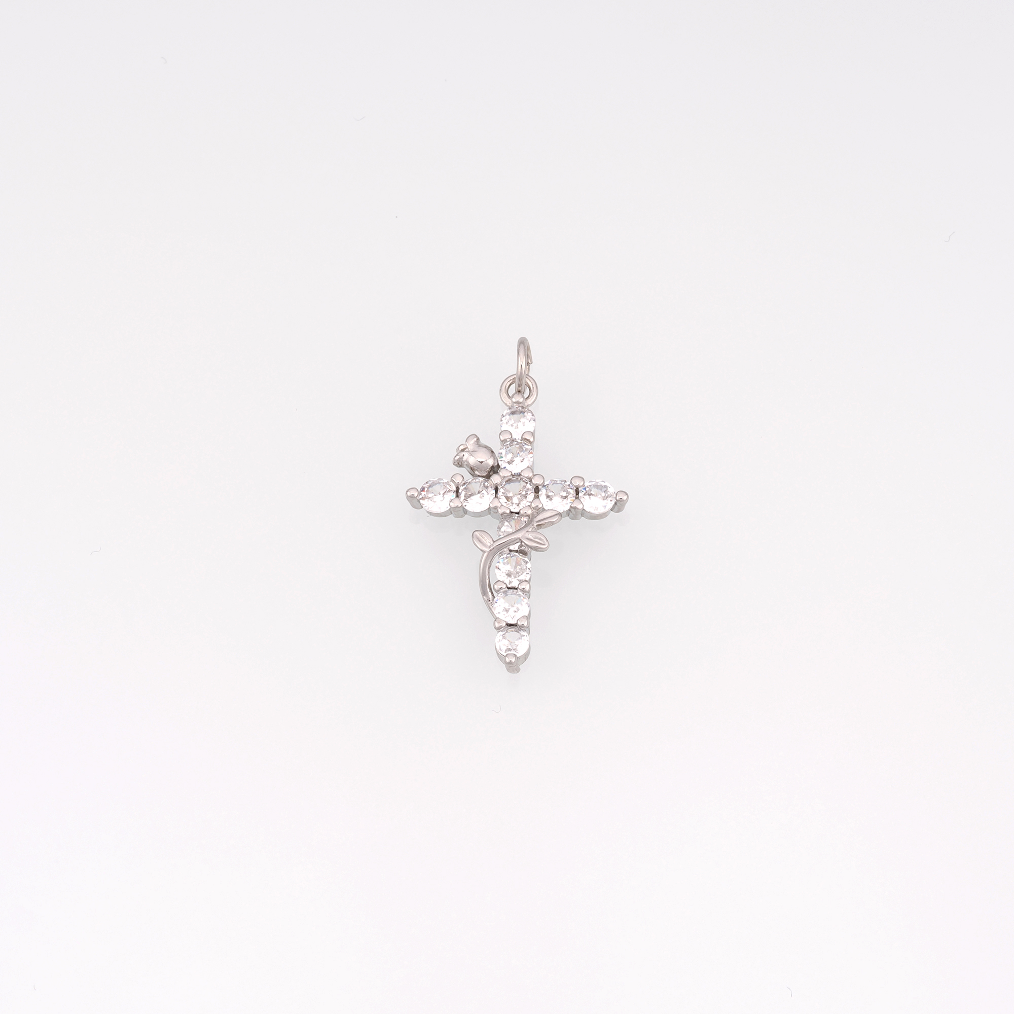 18K Gold Filled Cross Pendant,CZ Micro Pave Cross Charm Earrings Necklace for DIY Jewelry Making Supply