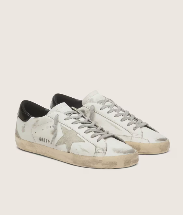 GOLDEN GOOSE Super-Star with black heel tab and metal stud lettering