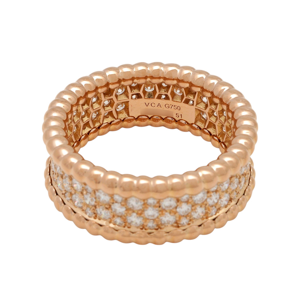 Van Cleef & Arpels Perlet Diamond Ring 3-row Model 18K Rose Gold VCARN9WE00