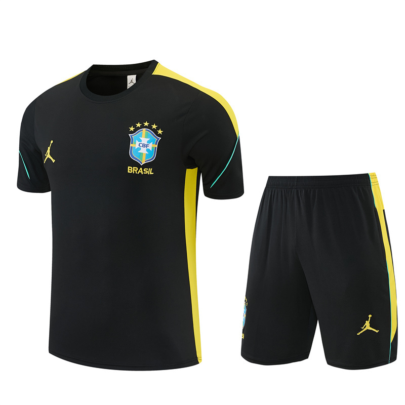 Short Sleeves Brazil Training Suit - Black