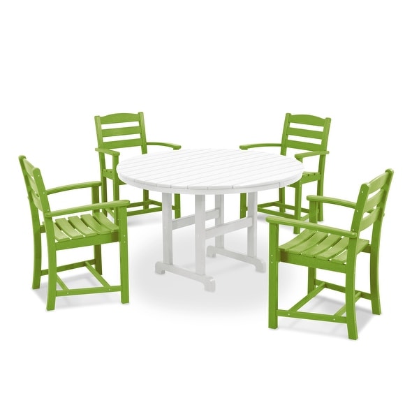 POLYWOOD La Casa Caf�� 5Piece Round Farmhouse Dining Set