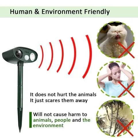 Solar Powered Ultrasonic Squirrel Repellent- Get Rid of Squirrel in 48 Hours