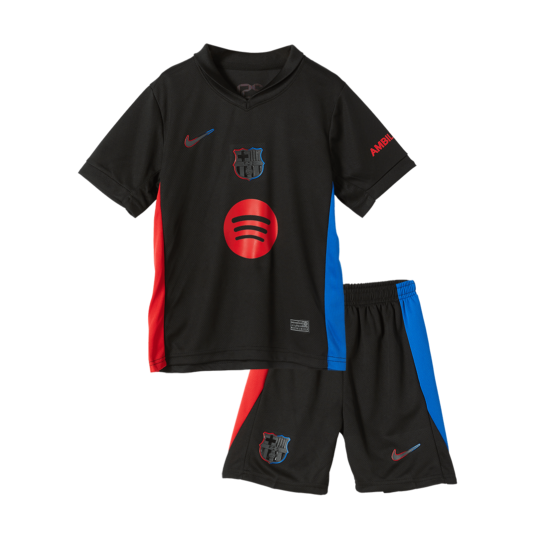 Barcelona Away Kids Soccer Jerseys Kit- Spotify Logo Without Text