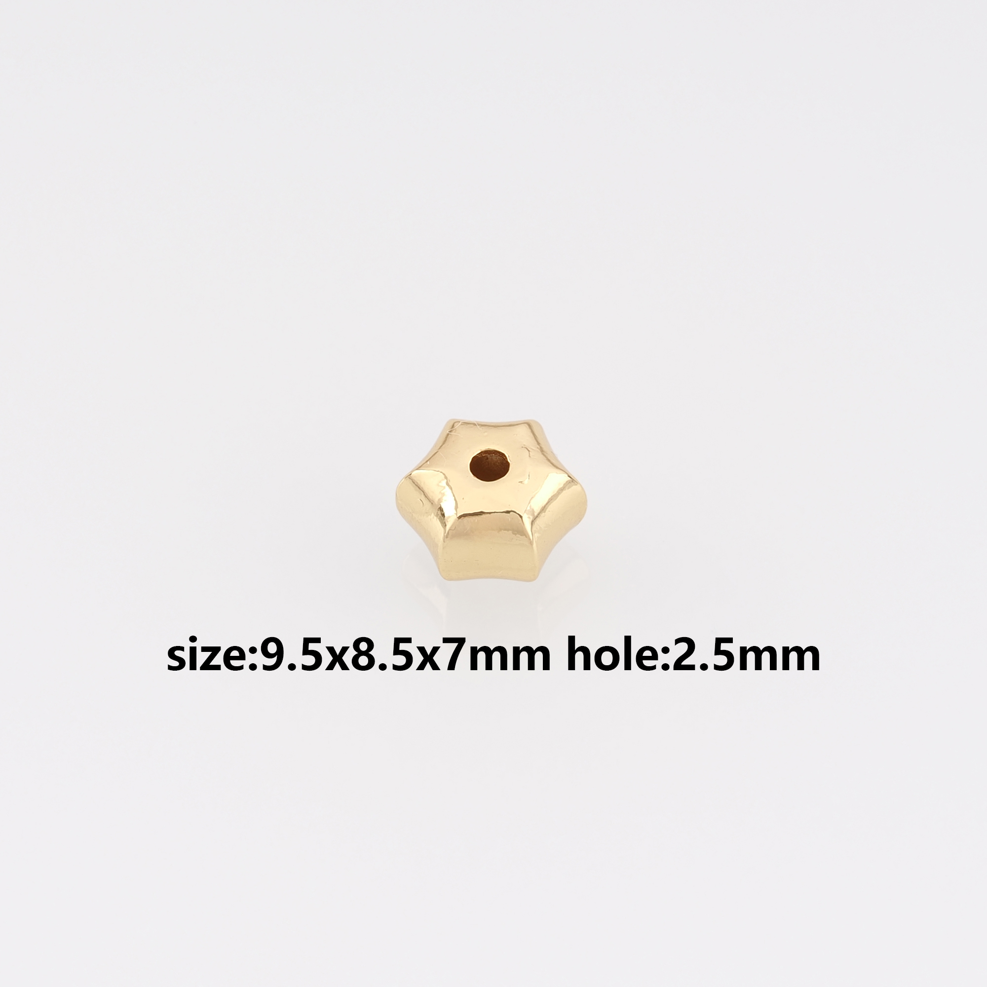 18K Gold Filled Hexagon Spacer Beads,Hexagon Bead for Bracelet Jewelry Necklace Making Supply