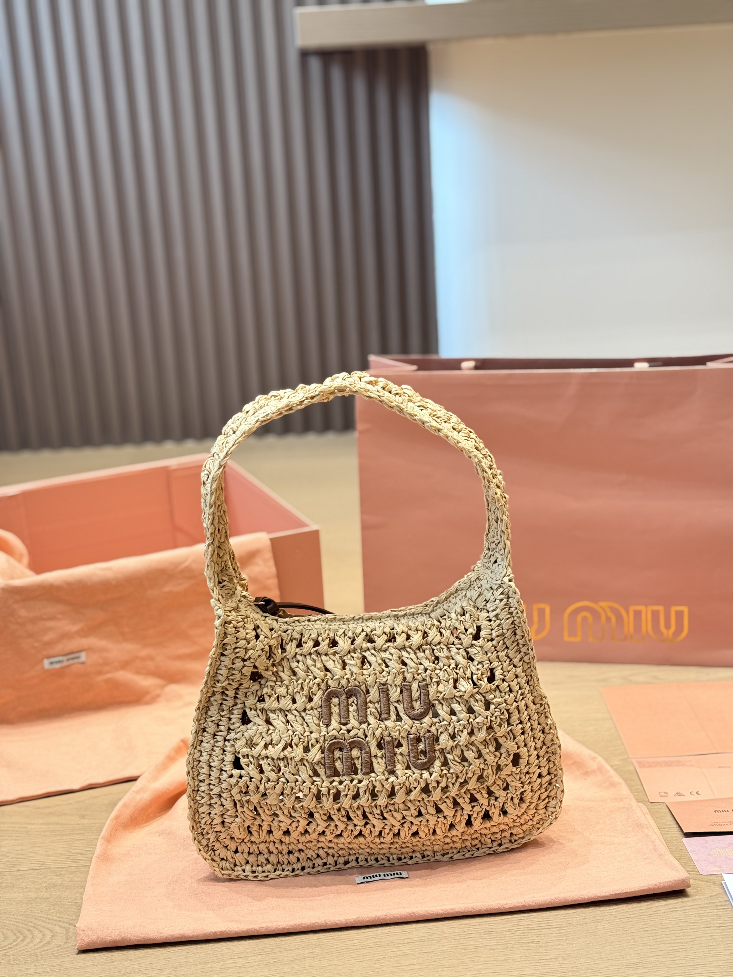 Miu Miu raffia woven bag - cnluxepick