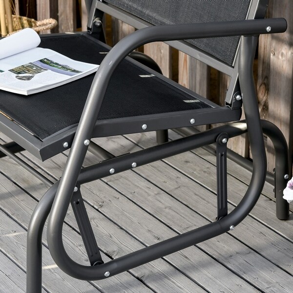 Outsunny Glider/Rocking Chair Set with Breathable Mesh Fabric,Curved Armrest
