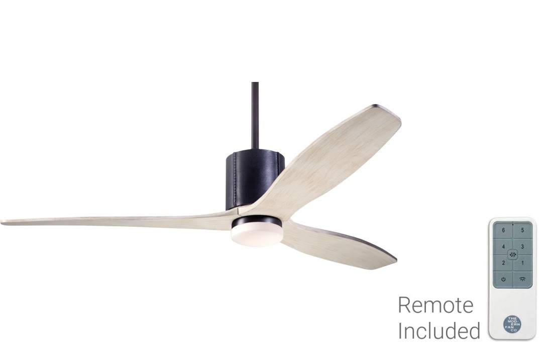 Modern Fan Co-LLX-DBBK-54-WW-271-RC-LeatherLuxe DC - 54 inch 3 Blade
