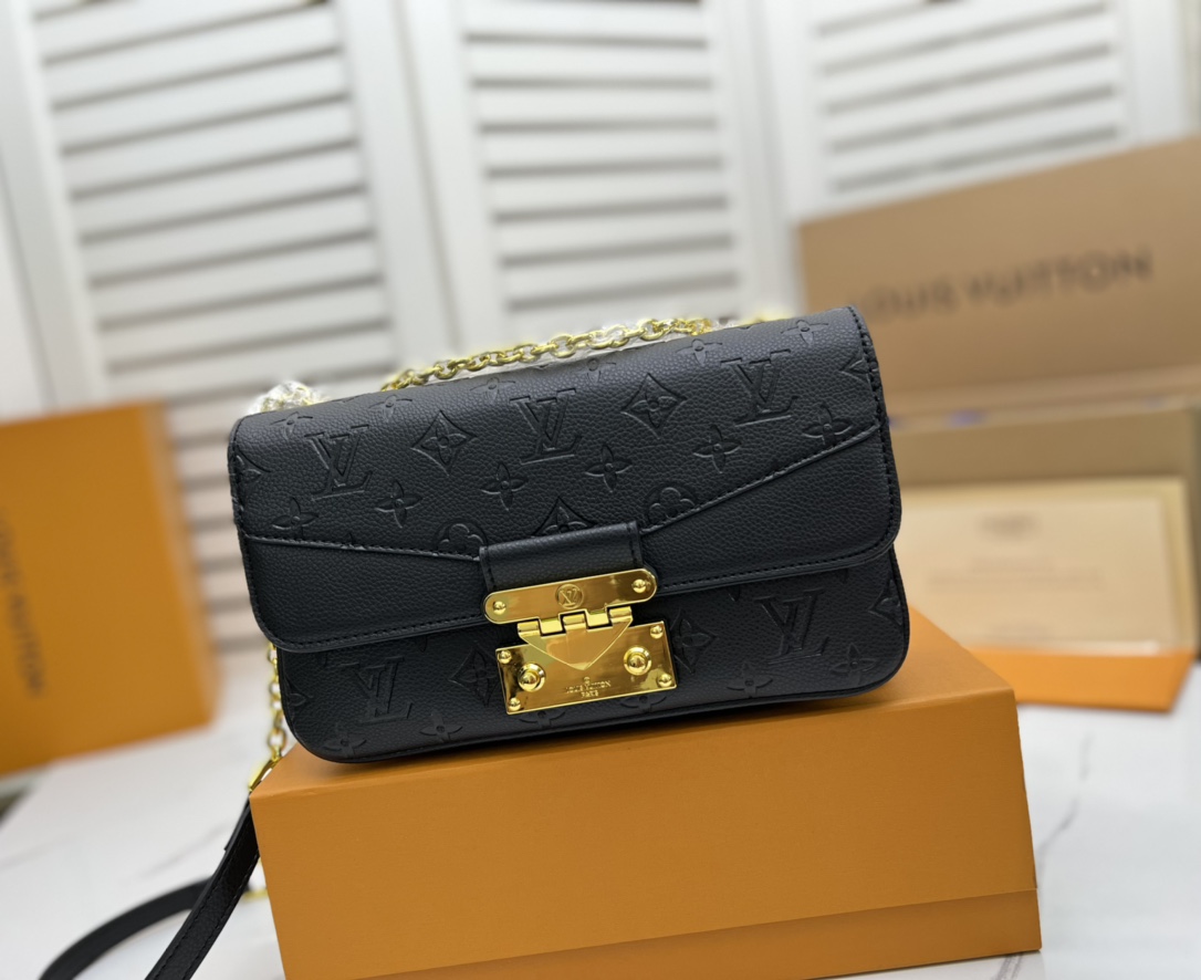 Louis Vuitton Marceau Black Leather Bag M46200