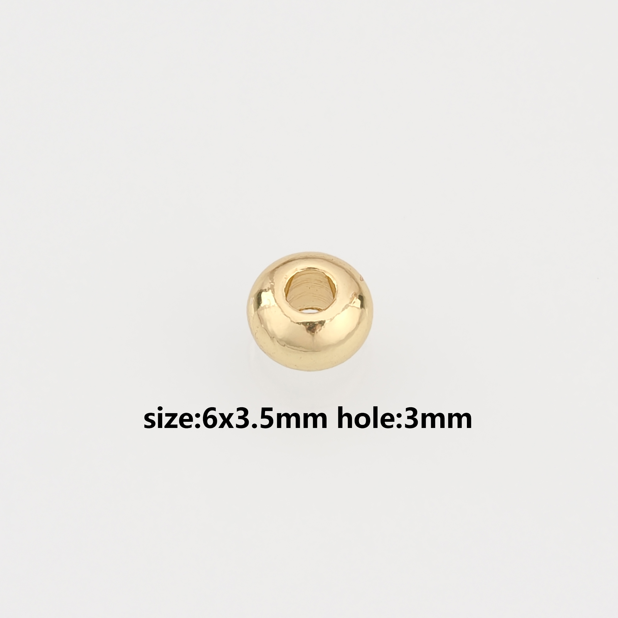 50Pcs 18K Gold Filled Barrel Spacer Beads,Barrel Beads for Bracelet Jewelry Necklace Making Supply