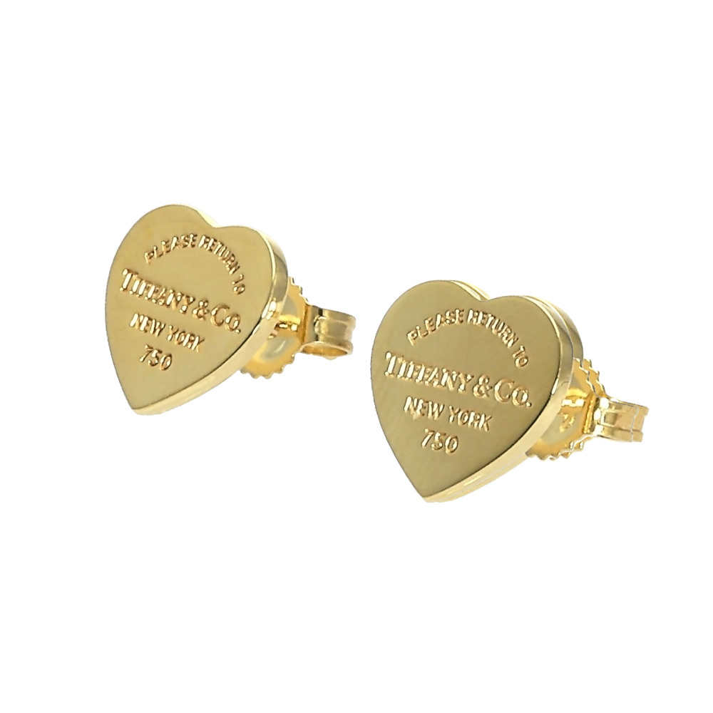 Tiffany & Co. Return To Heart Tag Earrings 18K Yellow Gold