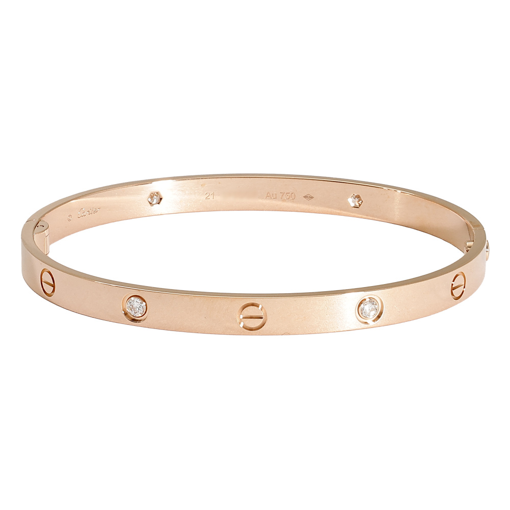 Cartier Love Bracelet 18K Rose Gold Diamond