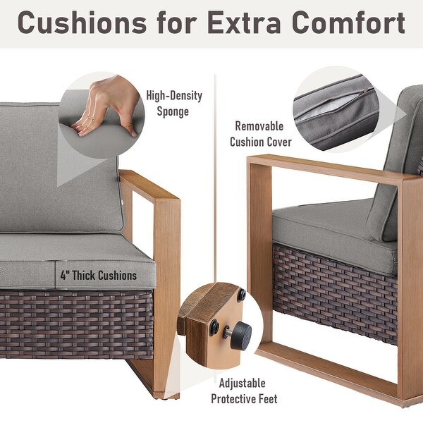 Patio Sofa Wicker High Back Sofa
