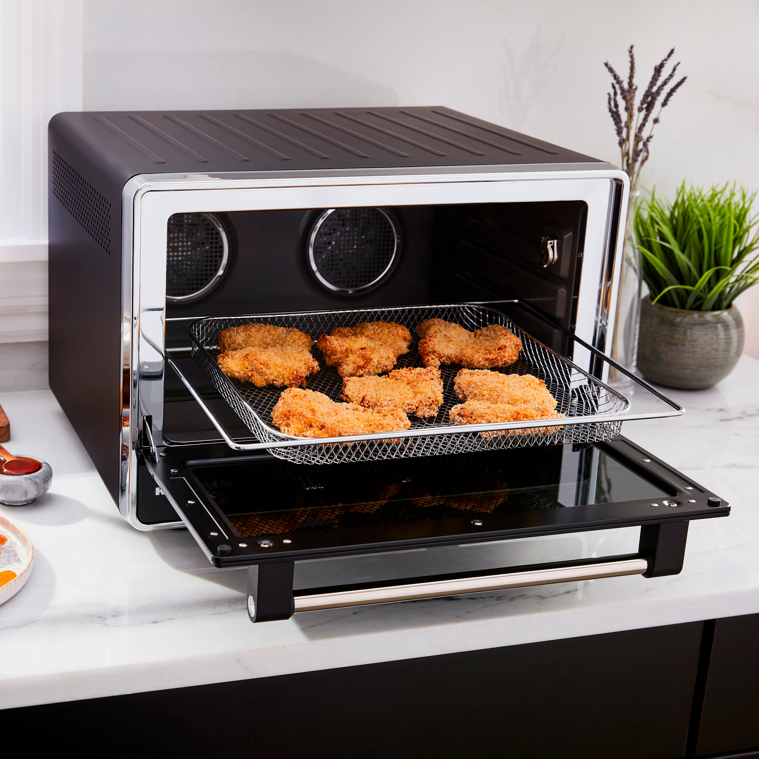 KitchenAid - Dual Convection Countertop Oven with Air Fry and Temperature Probe - KCO224 - Black Matte