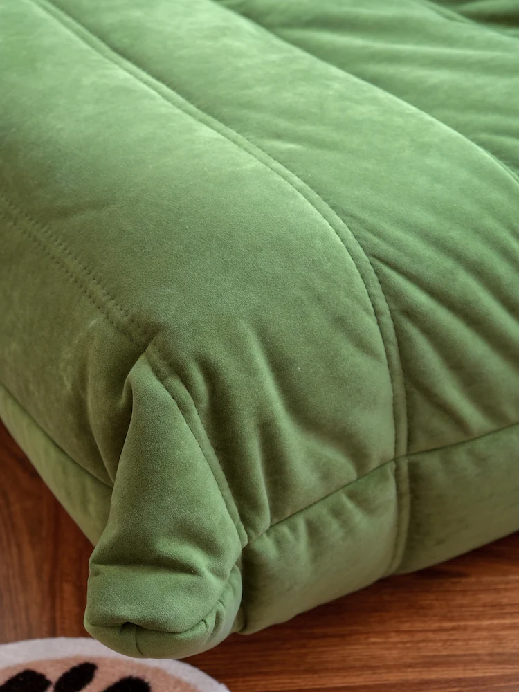 CH026（Single Seat) - Togo Sofa in Vintage Green: French-style, Cozy Lounge Chair, Reading Nook