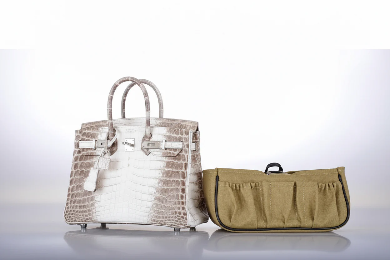 Hermès Birkin 25 Himalayan White Niloticus Crocodile Palladium Hardware