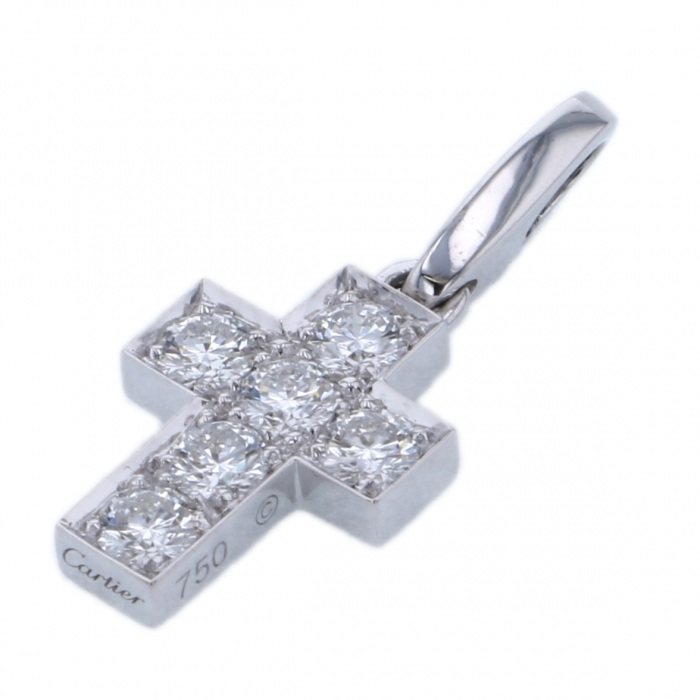 Cartier White Gold Pendant Head K18WG Pendant Top Necklace Diamond