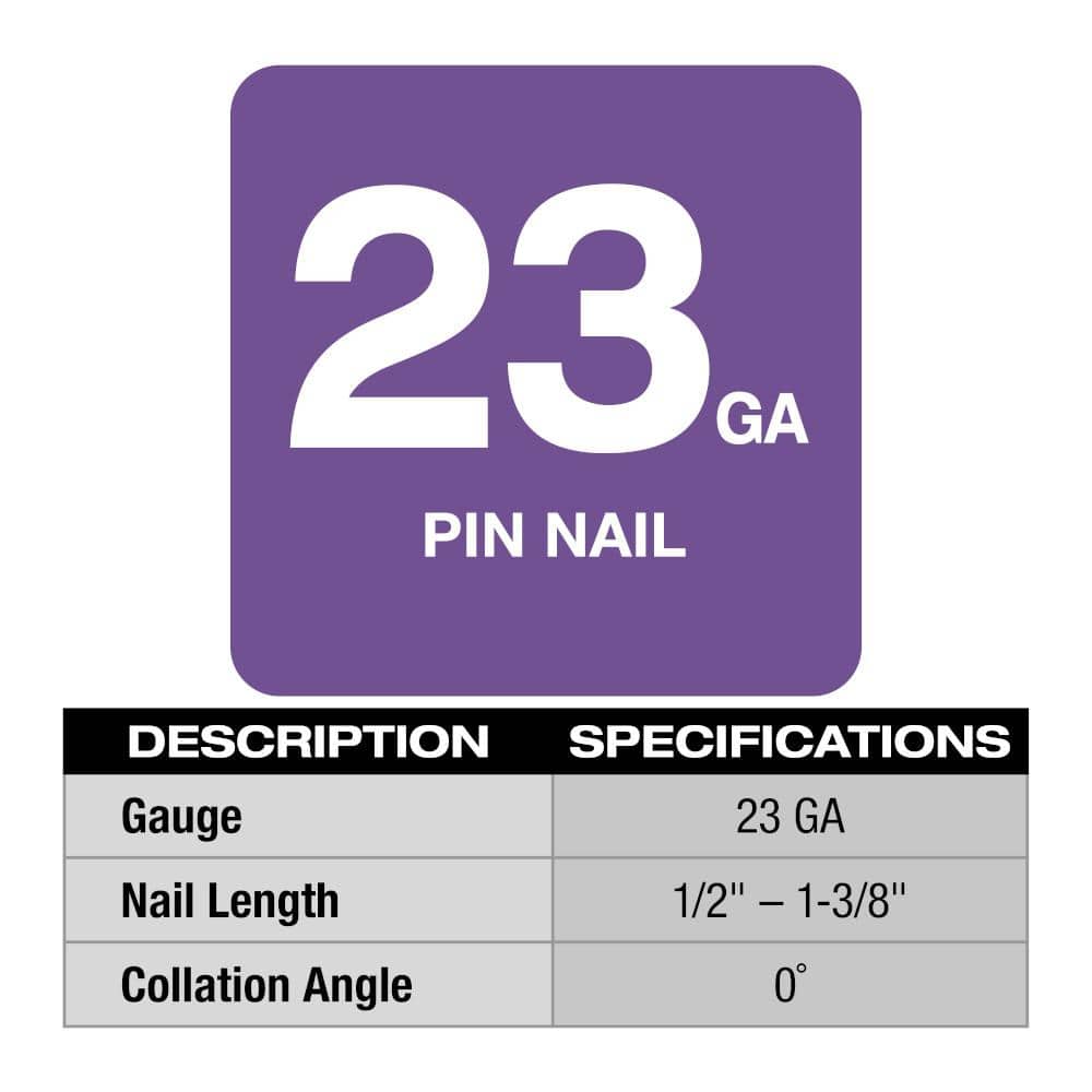 M12 12-Volt 23-Gauge Lithium-Ion Cordless Pin Nailer with  M12 2.0 Ah Battery 2540-20-48-11-2420