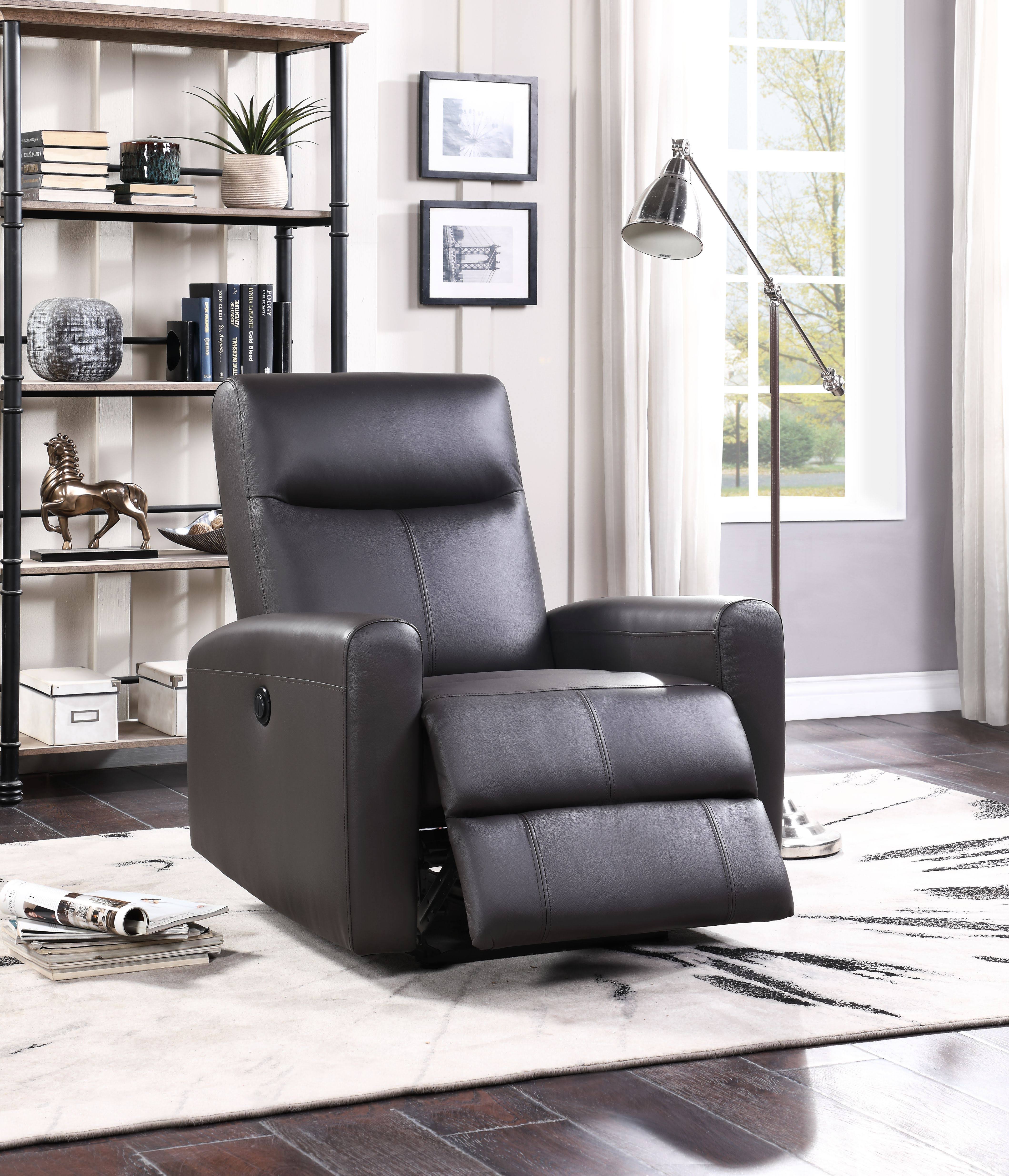 Acme Blane Power Motion Recliner, Brown Top Grain Leather Match