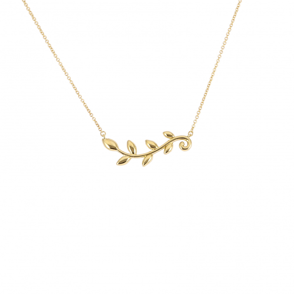 Tiffany & Co. Paloma Picasso Olive Leaf Vine Necklace 18K Yellow Gold 60021509