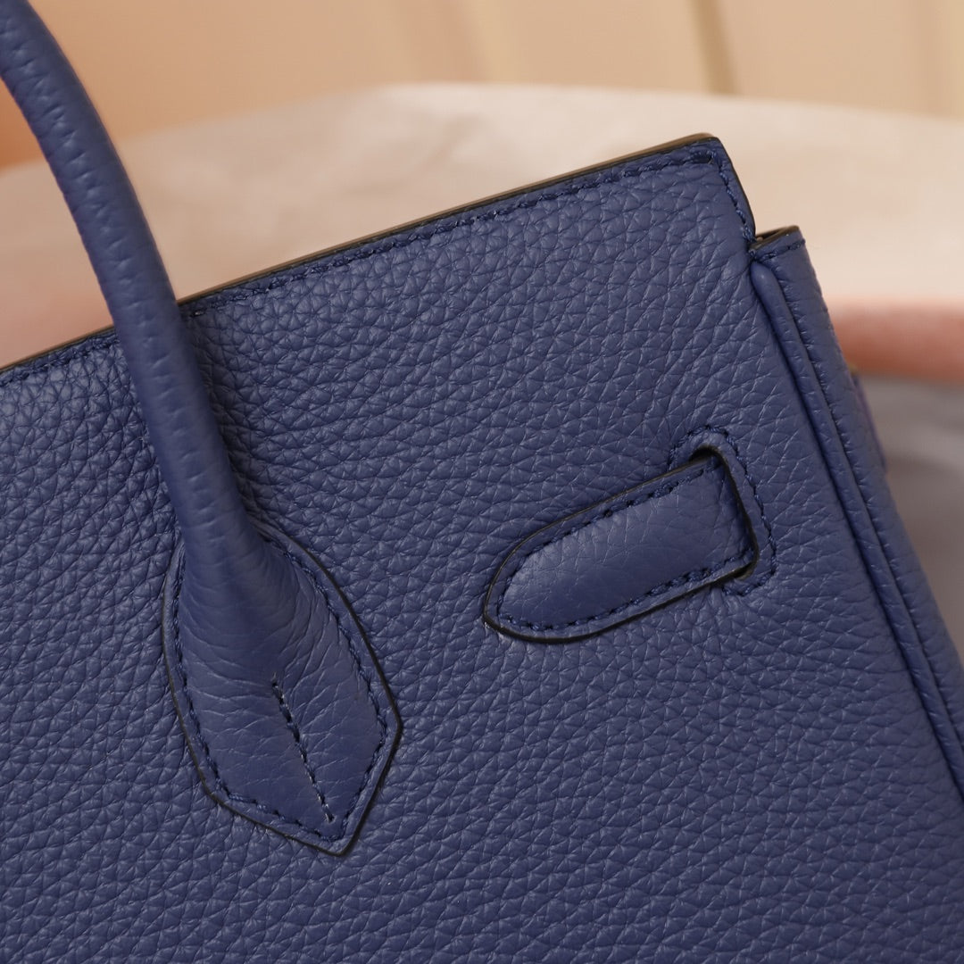 Hermes Birkin Bag 30 Navy Togo Gold Hardware