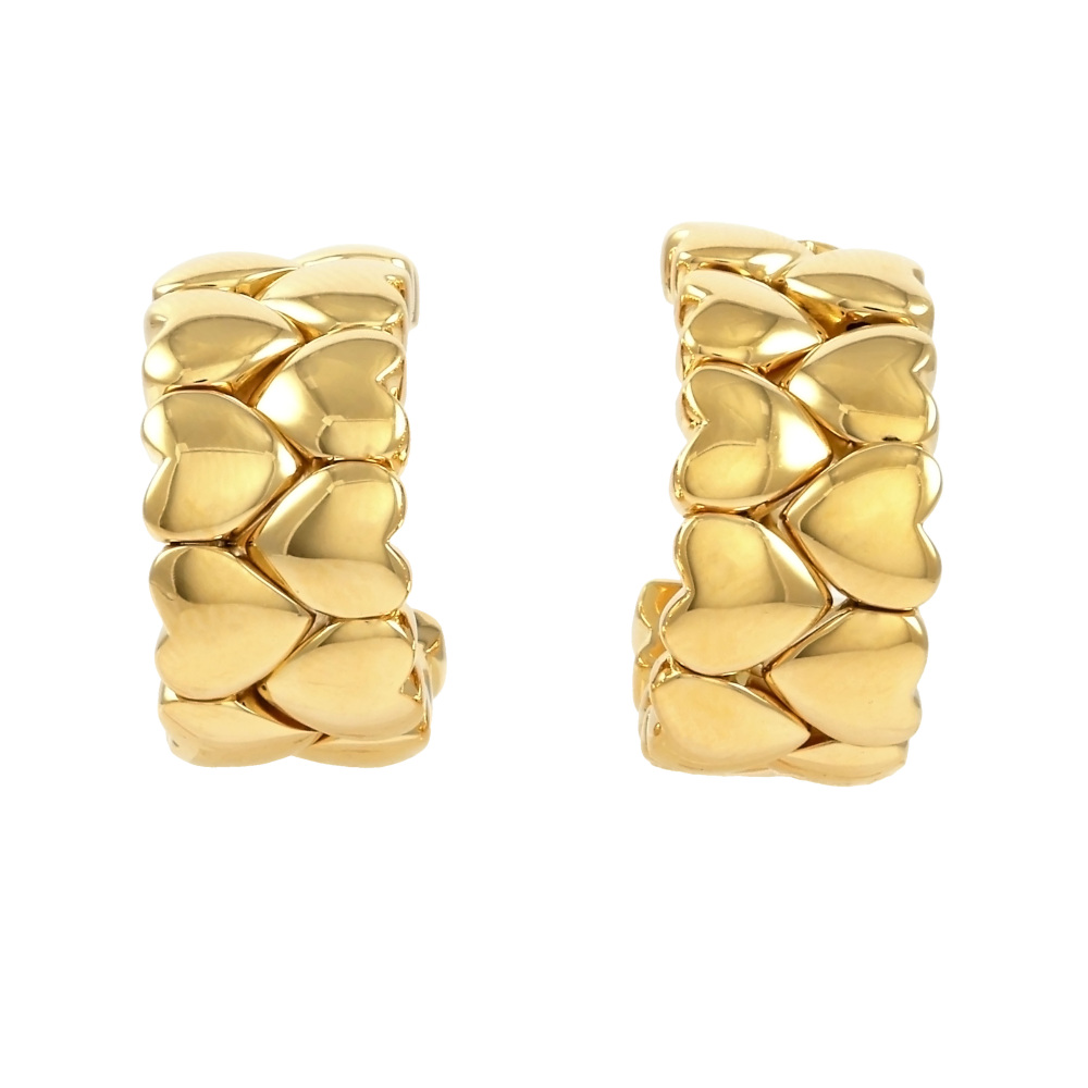 Cartier Double Heart Earrings 18K Yellow Gold
