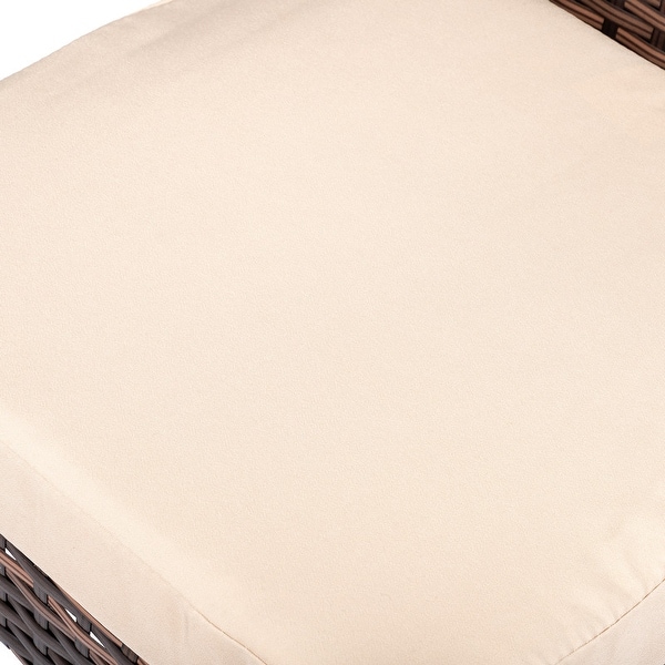 Patio PE Wicker Bar Chairs with Cushions(Set of 2)