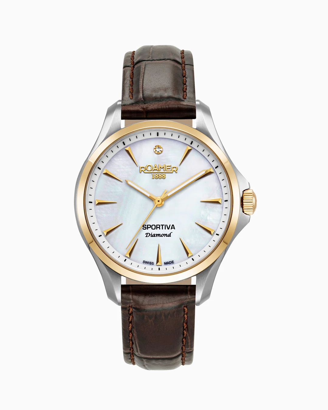 Sportiva 36mm Quartz Three-Hand White Mop Dial  Two-Tone Bracelet Sapphire glass Stainless Steel swiss watch