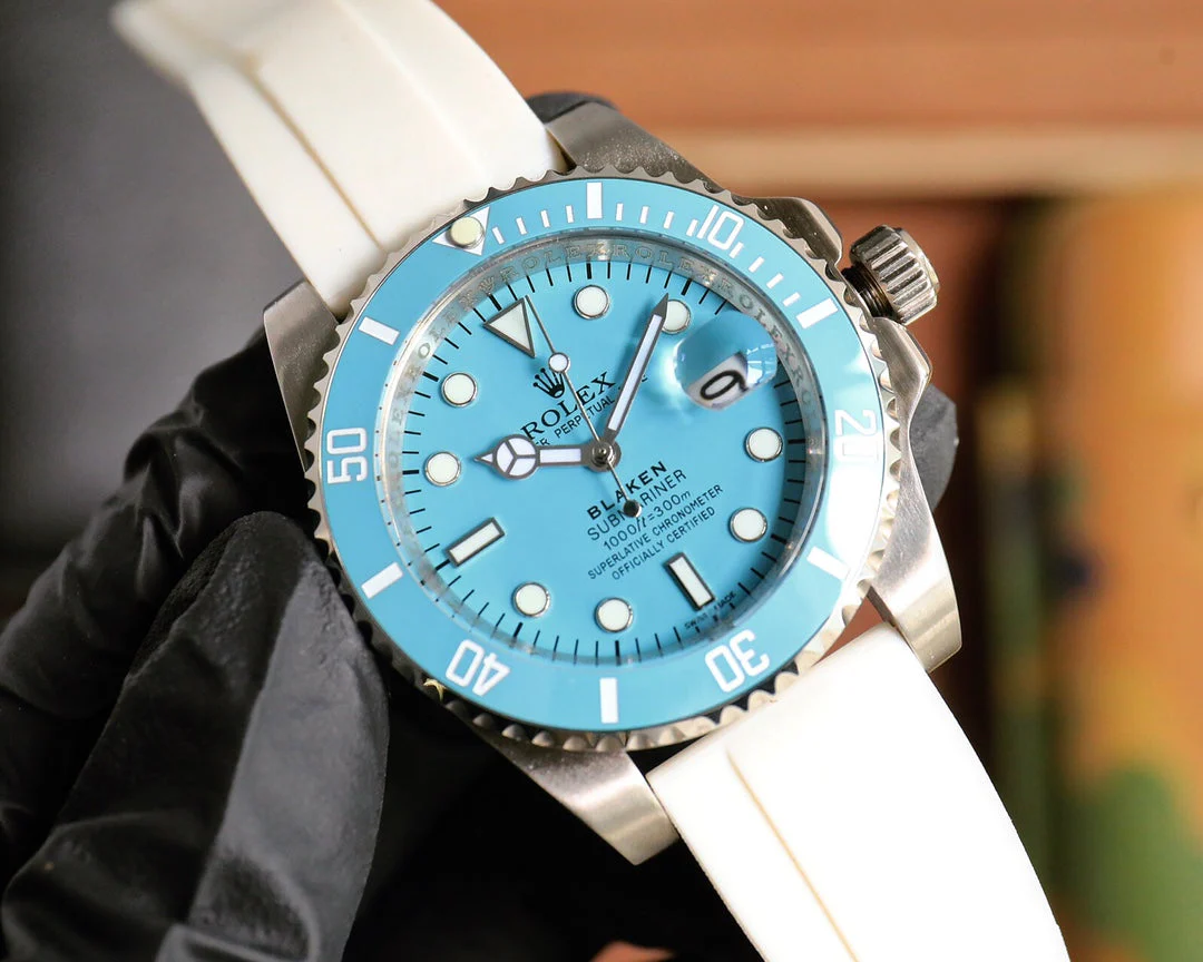 Rolex Blaken Submariner 40mm White Blue