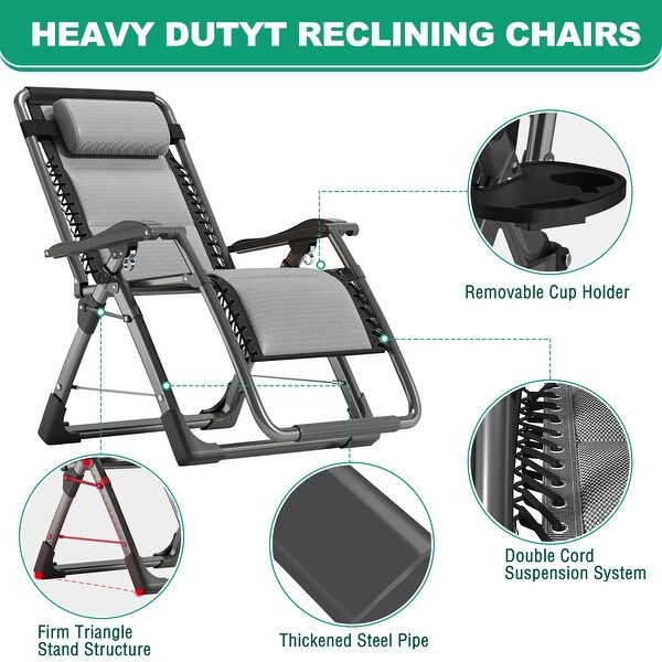DoCred Zero Gravity Chair,Folding Lawn Chaise Recliner Lounge Chair