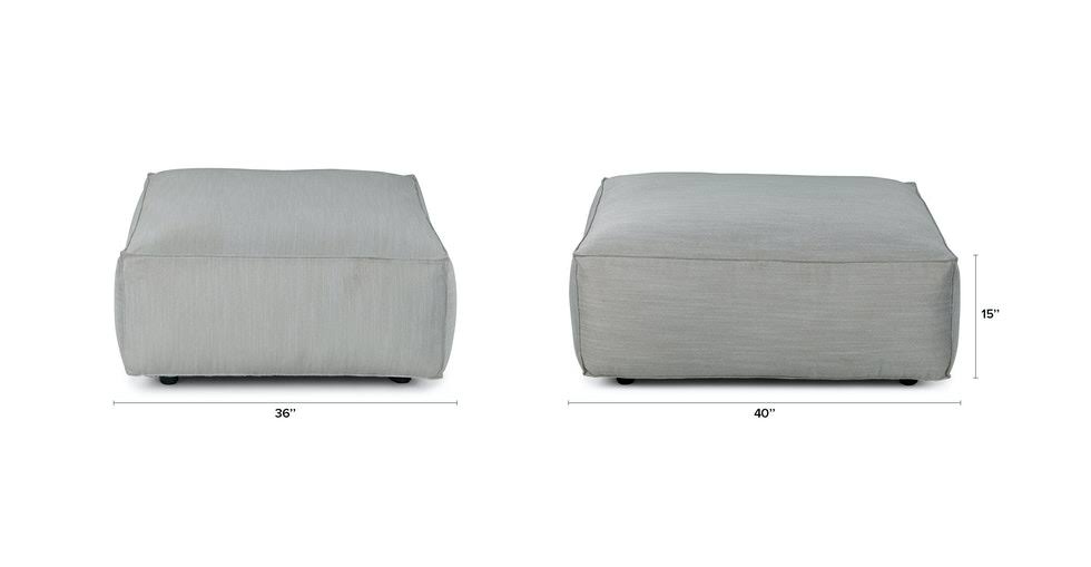 Gray Fabric Modular Ottoman | Article Solae Modern Furniture