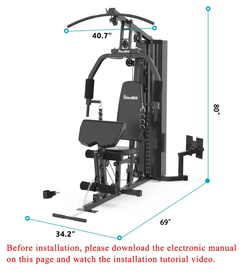 SCM-1148L Home Gym System – 148-Lb Multifunctional Full-Body Workout Station