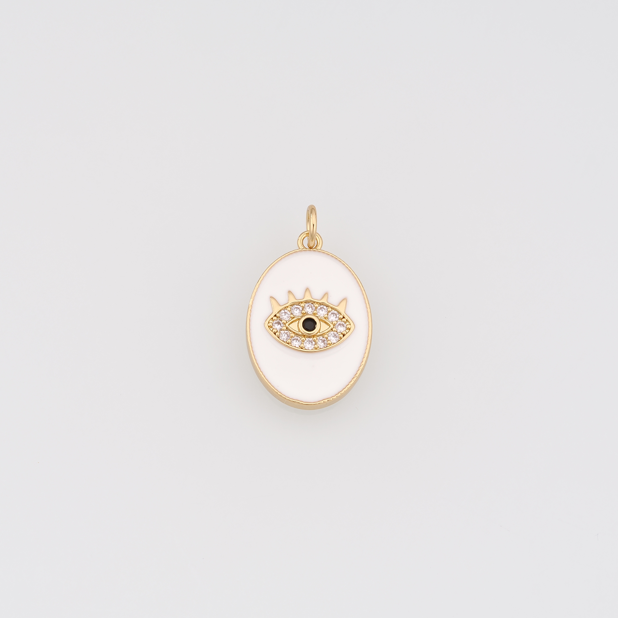 18K Gold Filled Evil Eye Pendant,Enamel Evil Eye Charm Earrings Necklace for DIY Jewelry Making Supply