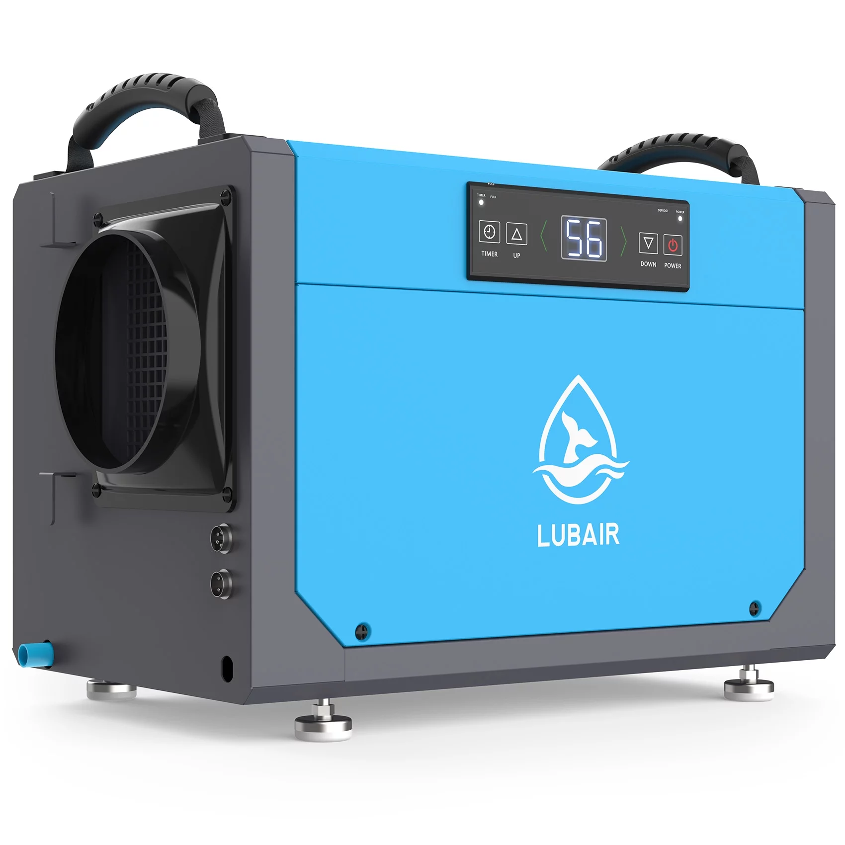 LUBAIR 113 Pints Commercial Dehumidifier for Basement, Crawl Space Dehumidifier with Drain Hose, Blue