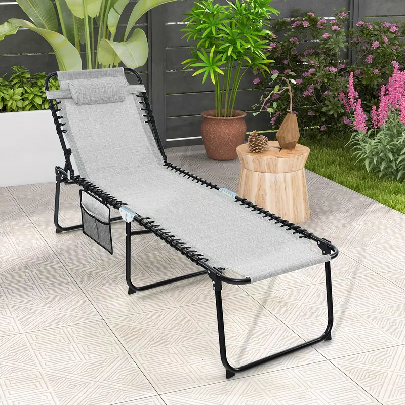 Versatile Adjustable Patio Recliner – Space-Saving Folding Lounge Chair