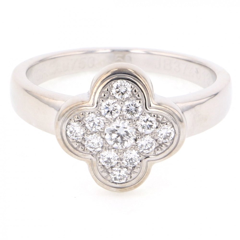 Van Cleef & Arpels Pure Alhambra Ring 18K White Gold Diamond